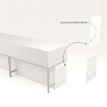 Privacy End Panels for Deluxe Display Table Storage Cabinet - White Finish