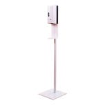 TOUCHLESS HAND SANITIZER DISPENSER - FLOOR STAND WITH GLOSS WHITE FLAT BASE